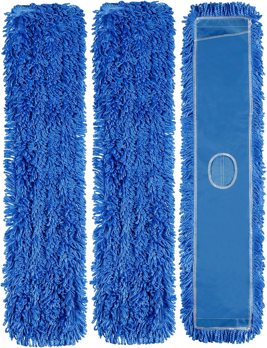 DR DAPPER 36-Inch Commercial Dust Mop Head, Large Washable Microfiber Dust Mop Replacement Head, Sweeper and Janitorial Supplies (Blue-2 Pack)