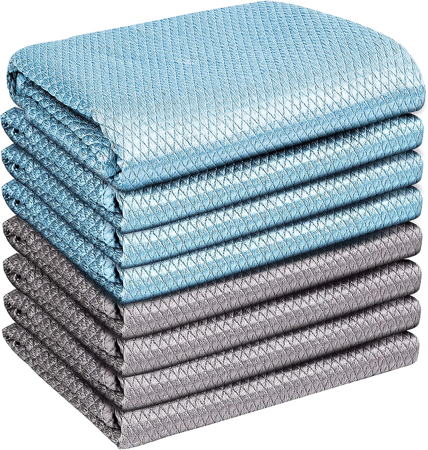 Glass Polishing Cloth Streak Free Miracle Cleaning Cloth Lint Free Microfiber Cleaning Rags for Glasses Kitchen Dish Mirrors Easy Clean, Pack of 6, 12" x 12"
