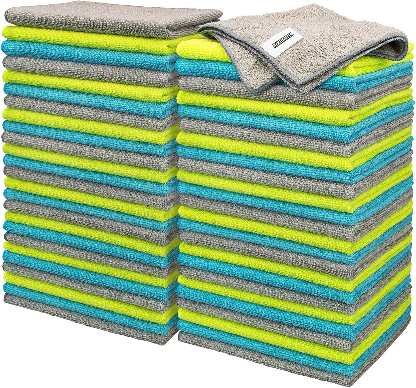 FIXSMITH Microfiber Cleaning Cloth - Pack of 8, Size: 12 x 16 in, Multi-Functional Cleaning Towels, Highly Absorbent Cleaning Rags, Lint-Free, Streak-Free Cleaning Cloths for Car Kitchen Home