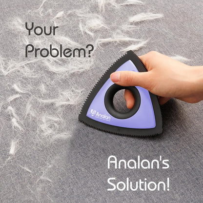 Analan Mini Pet Hair Remover for Car Detailing Supplies, Carpet Dog Hair Remover for Car Interior, Triangle Dog Hair Remover for Auto Detailing, Couch, Furniture, Lint, Carpet (Jet Black)