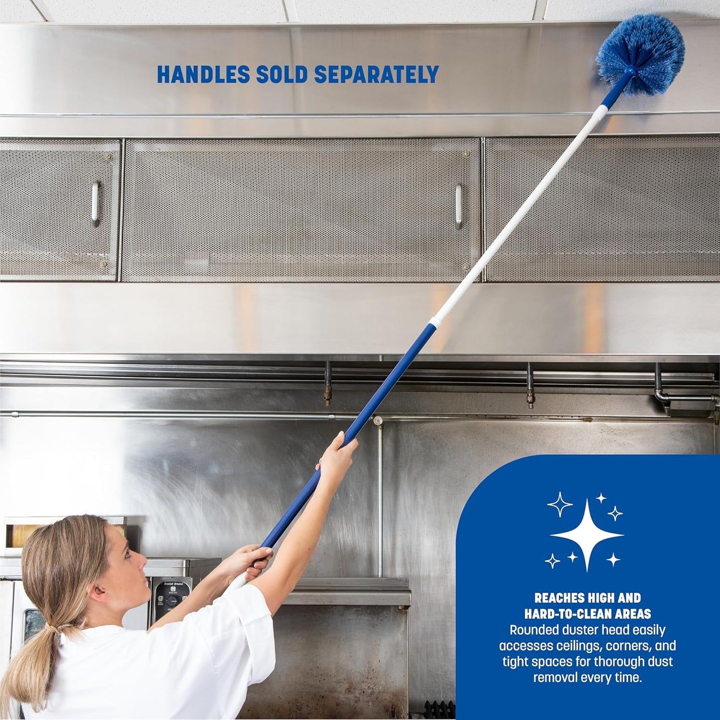 SPARTA Flo-Pac Rounded Duster Cleaning Duster with Electrostatically Charged Bristles for Cleaning, 9 X 7 X 7 Inches, Blue