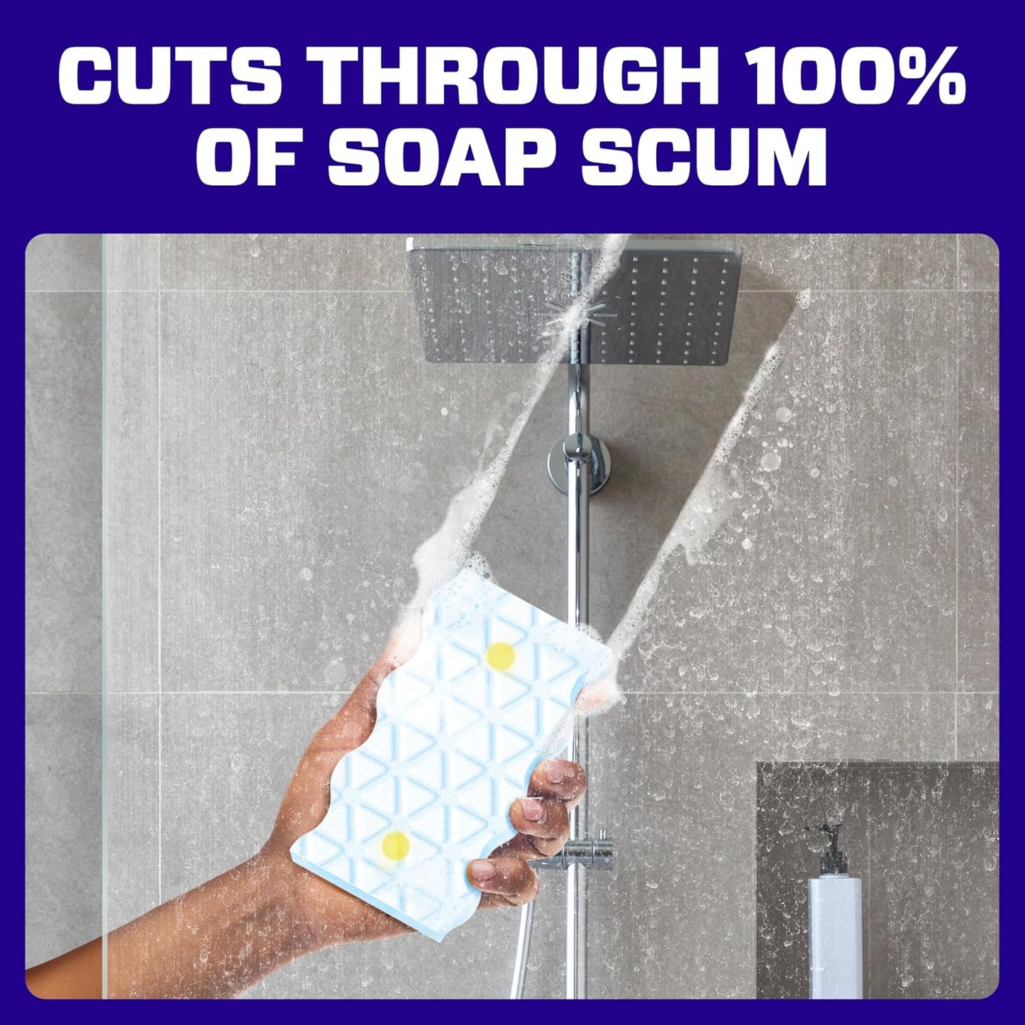 Mr. Clean Magic Eraser Sponge, Bathroom, Shower, Tub Cleaner, Soap Scum Remover, Bathroom Cleaning Supplies, Dawn Cleaning Power with Lemon Scent, Shower & Tub, 6ct