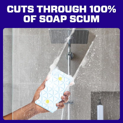 Mr. Clean Magic Eraser Sponge, Bathroom, Shower, Tub Cleaner, Soap Scum Remover, Bathroom Cleaning Supplies, Dawn Cleaning Power with Lemon Scent, Shower & Tub, 6ct