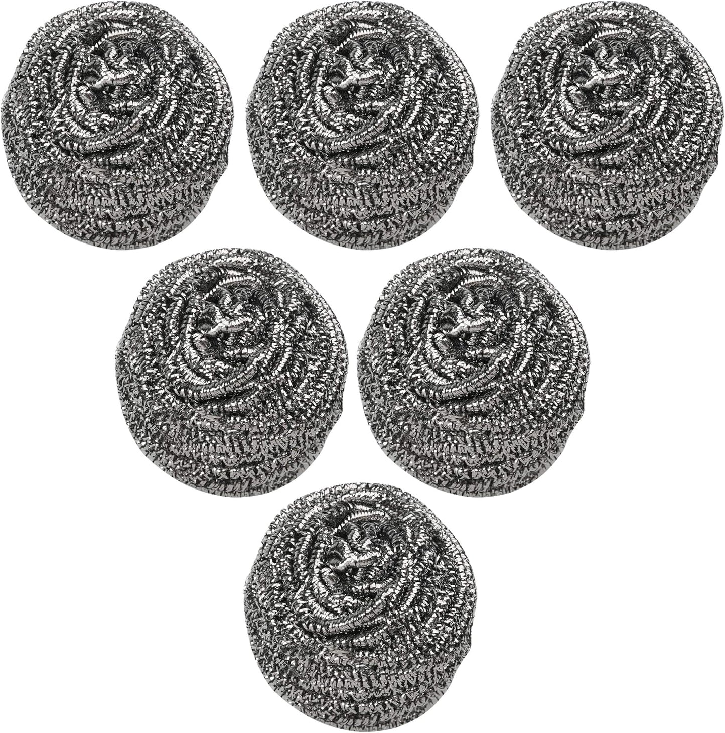 SCRUBIT 6 Pack Stainless Steel Scourers – Steel Wool Scrubber Pad Used for Dishes, Pots, Pans, and Ovens. Easy scouring for Tough Kitchen Cleaning.