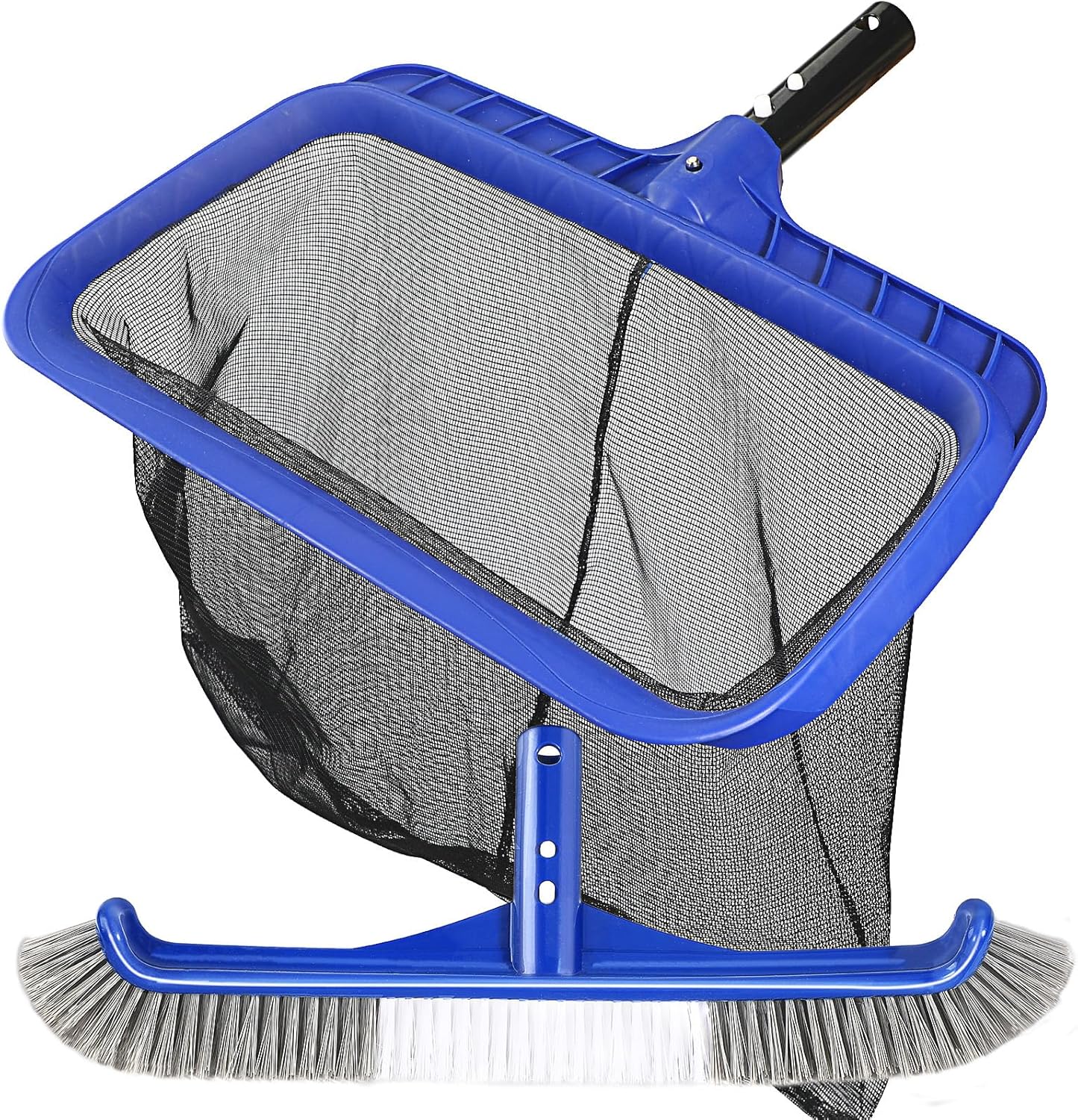 Pool Brush Head | 18" Heavy Duty Floor Brush | Stainless Steel Brush | Metal Pool Scrubber Brush | Wire Bristles & Aluminium Back for Sweep Calcium Buildup, Rust Stains on Concrete