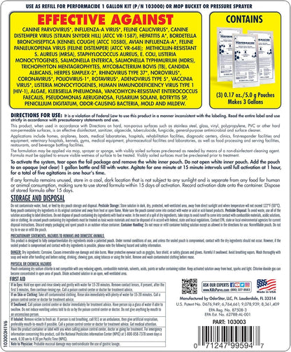 PERFORMACIDE No-Rinse Disinfectant / Deodorizer for Pet Surfaces | Kills Parvovirus, Ringworm, Feline Calicivirus, Avian Influenza (Bird Flu) Eco Friendly, Naturally Dissipates, Refillable, 32 OZ Kit