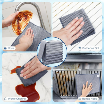Forggon12 Pcs New Upgrade 3-Layer Metal Dish Cloth, No Scratches and No Odor, Multipurpose Wire Dishwashing Rag for Wet and Dry, Kitchen Cleaning DishRags,Sinks,Dishes,Stove Top, Dimensions(7.08X8.86)