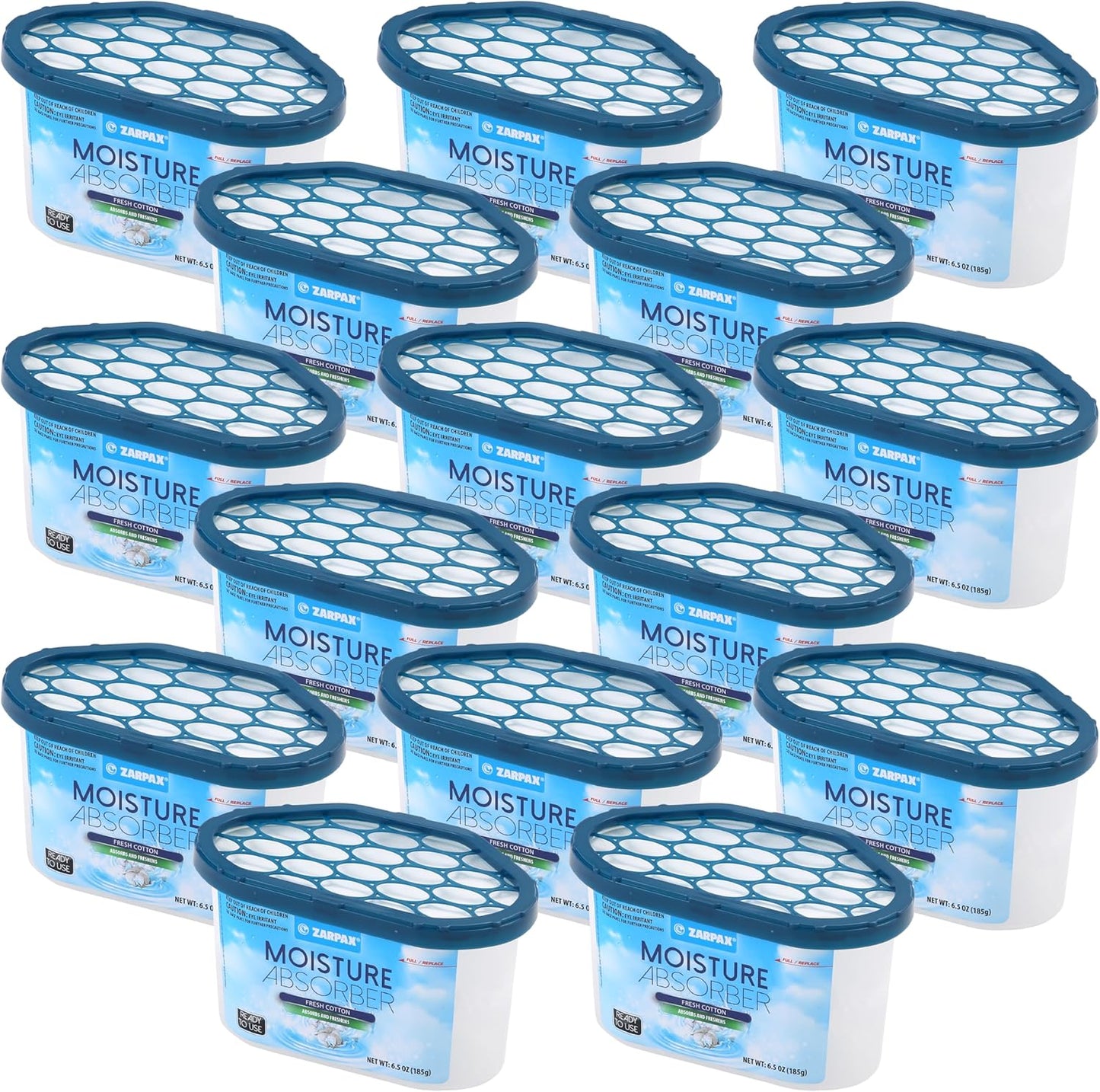 ZARPAX Moisture Absorber Activated Charcoal 10.5 oz/300g | Removes Moisture, Damp, Humidity & Odors | Odor Absorber | Moisture Trap for Bathroom, Closet, Kitchen & Small Spaces | Set of 6