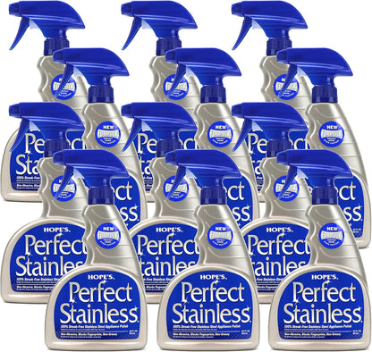 HOPE'S Perfect Stainless Steel Cleaner 22-Ounce, Streak-Free Self- Polishing Formula, Blocks Fingerprints, Pack of 2, 44 Fl Oz