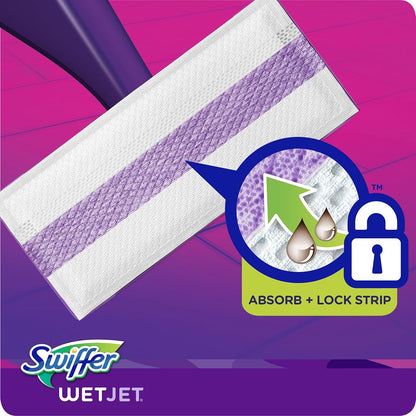Swiffer WetJet Hardwood Floor Cleaner Spray Mop Pad Refill, Bathroom Cleaning Supplies, Hardwood Floor Cleaner, Multi Surface, 24 Count