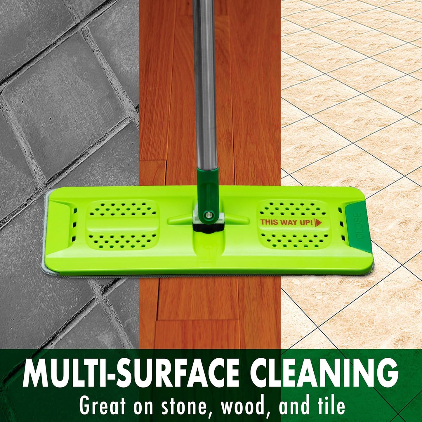 Libman Rinse 'n Wring Mop and Bucket System, Microfiber Dry Wet Mop for Floor Cleaning, Hardwood, Laminate, Tile Cleaner, Dual Chamber Bucket Design, 2 Total Refill Replacement Head Pads