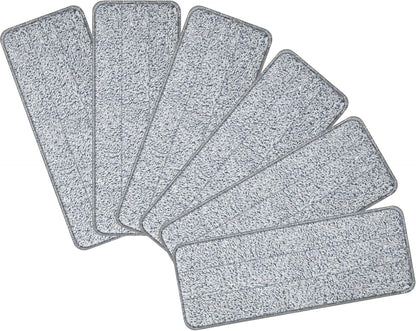 Aifacay Microfiber Mop Head Replacements Pads for Flat Floor Mop and Bucket Set, 13 Inch Reusable Microfiber Mop Pad Refills for Floor Cleaning Hard Wood Floor Microfiber Cleaning Pads - 6 Pack