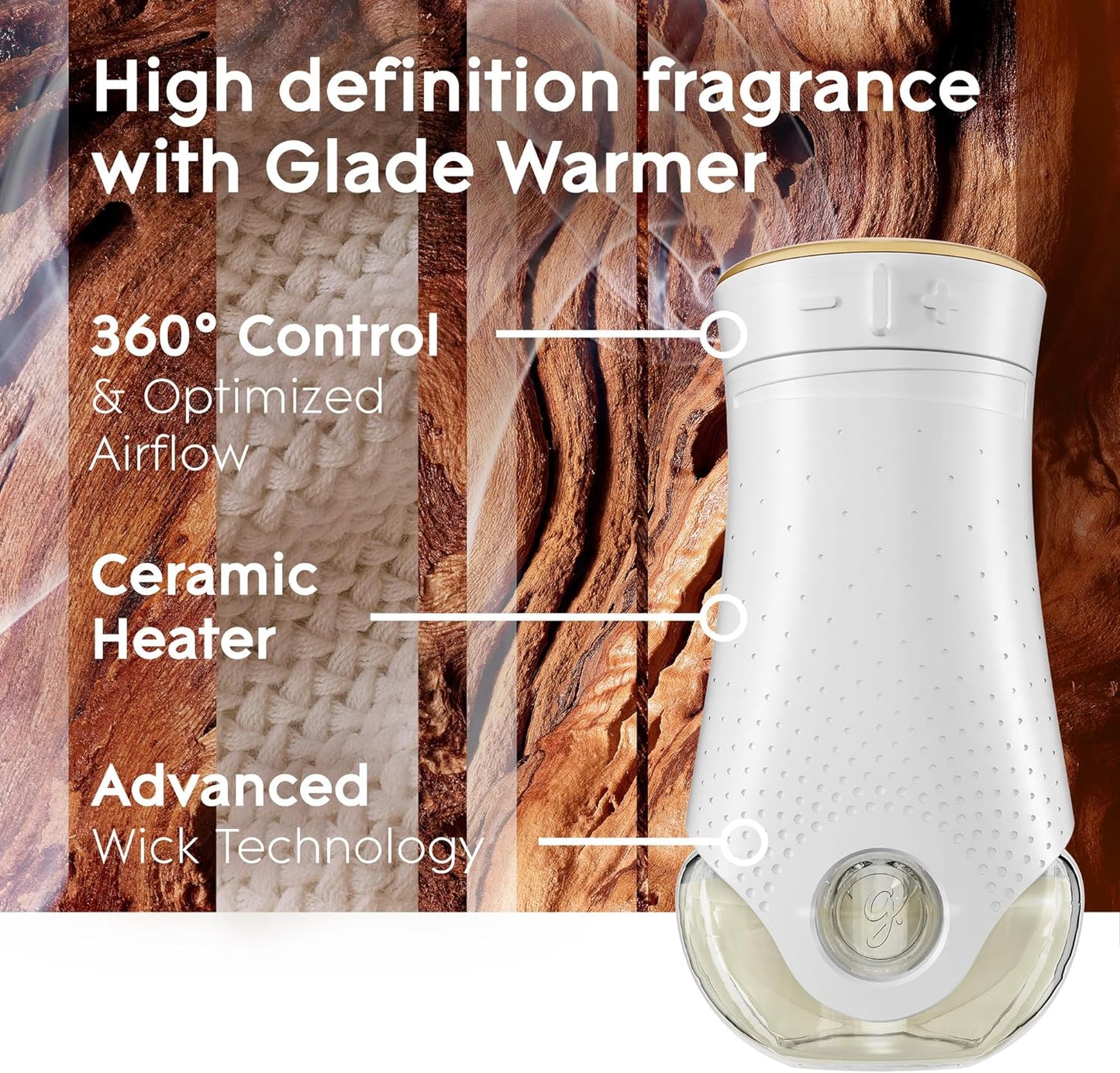 Glade PlugIns Refills Air Freshener, Scented and Essential Oils for Home and Bathroom, Cashmere Woods, 6.7 Fl Oz, 10 Count