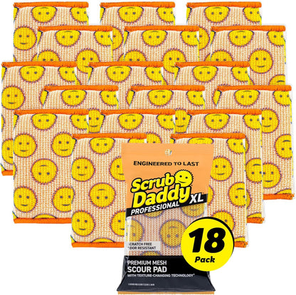 Scrub Daddy Large Steel Scouring Pads - Scour Daddy Steel XL Stainless Steel Dish Scrubber Sponge - Durable, Shred-Resistant Scour Pads - Bulk Kitchen Sponges & Commercial Cleaning Supplies (18 Count)