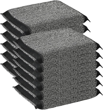 Steel Wool Scrub Sponges Kitchen, Reusable Dish Scrubber Sponge, for Pots, Pans, Gentle and Scratch Free - 6 Pack Black