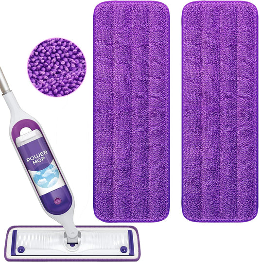 Reusable Power Mop Refills Pads Compatible with Swiffer PowerMop Mop - Microfiber Power Mop Pads Refill for 13 ''-15 '' Spray Mop- Washable Pads for Multi-Surface Floor Cleaning, 4 Pack