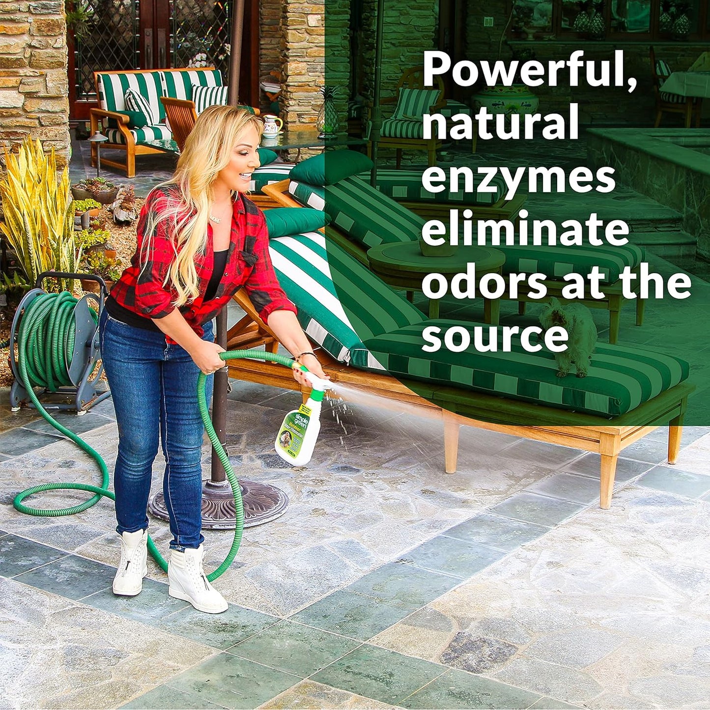 Simple Green Outdoor Odor Eliminator for Pets, Dogs, 1 gallon Refill - Ideal for Artificial Lawns & Patio, Milky White