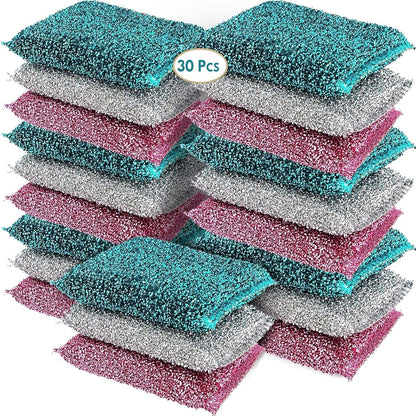 Dish Sponges for Kitchen (6 Pcs Pack) - Non Scratch Scrubbers for Cleaning Dishes - Reusable Dish Sponge Scrub Pads for Dishwashing & Washing - Household Scrubber Supplies & Tool for Pots, Pans, Sink