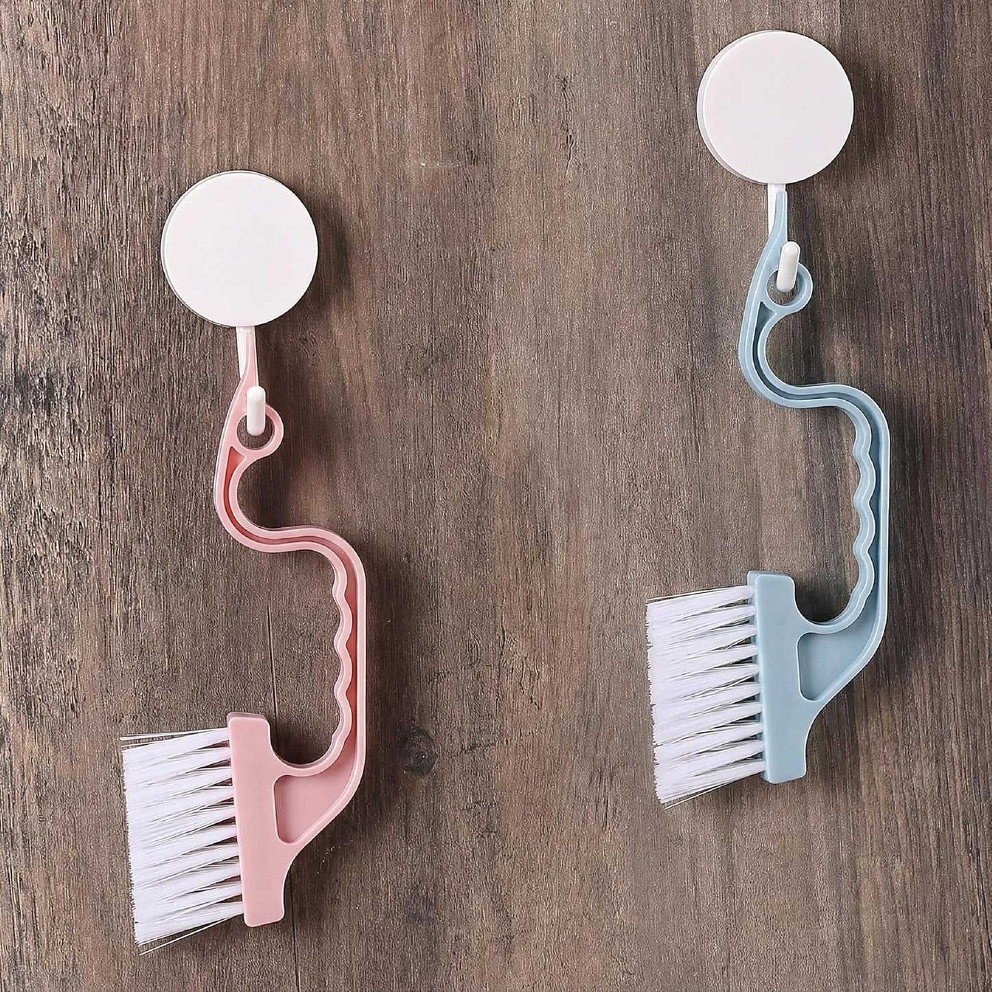 Slick- Window Track Cleaning Brush, 2 Pack, Blue Ergonomic Handle, Built-in Scraper, Multipurpose, Window Track Cleaning Tools