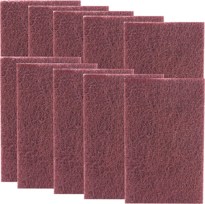 Heavy Duty XL Red Scouring Pads. 6x9 in 5 Pack of Scrubber Tools for Cleaning Stainless Steel Pots, Pans, Grills and Griddles. Extra Large Pad for Outdoor Use on Railings and Tiles.