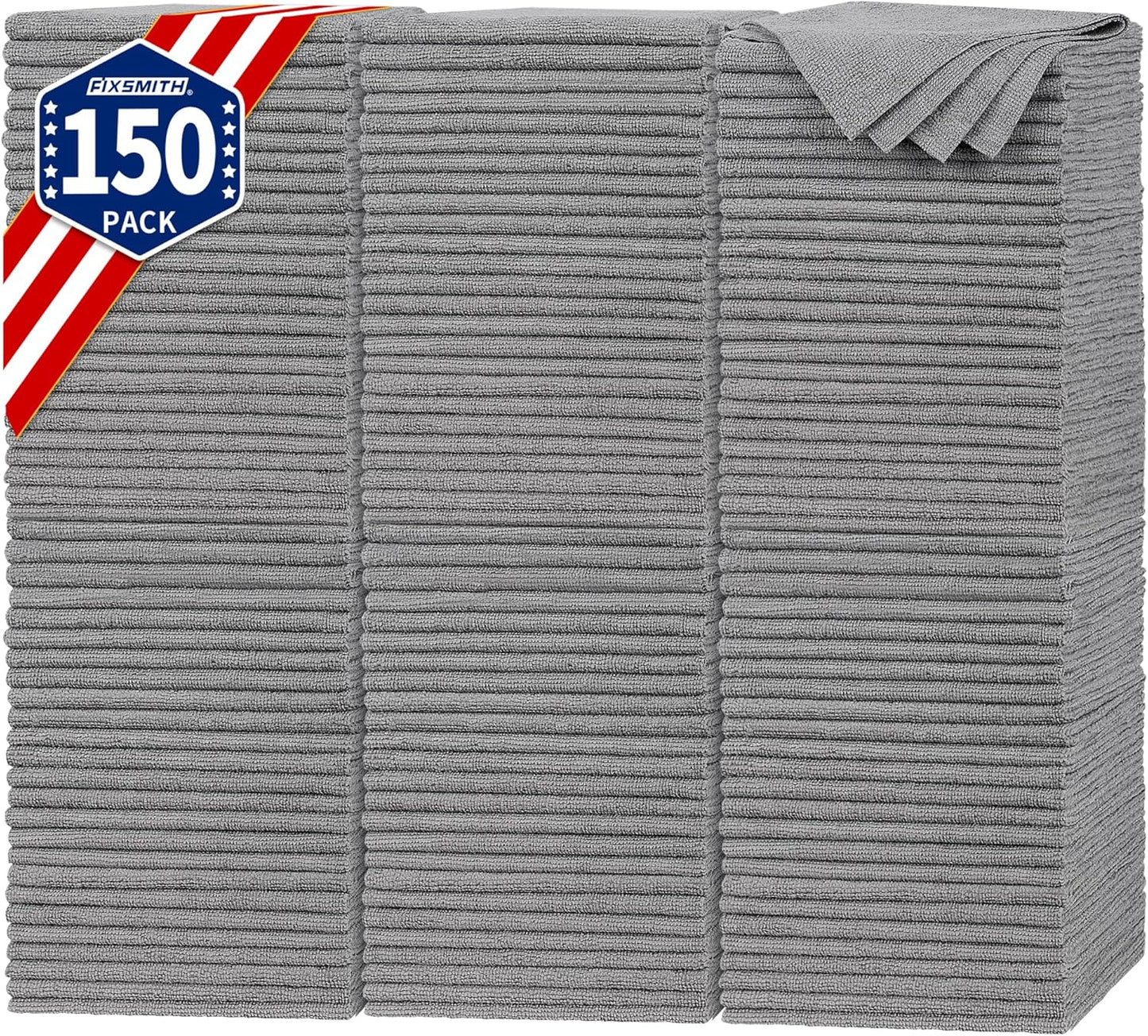 FIXSMITH Microfiber Cleaning Cloth - Pack of 8, Size: 12 x 16 in, Multi-Functional Cleaning Towels, Highly Absorbent Cleaning Rags, Lint-Free, Streak-Free Cleaning Cloths for Car Kitchen Home