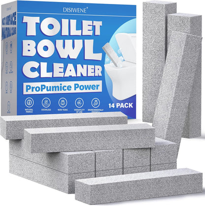 DISIWENE Pumice Cleaning Stone with Handle Toilet Bowl Cleaner Hard Water Ring Remover for Bath/Pool/Kitchen/Household Cleaning (2, 2 Pack with Handle)