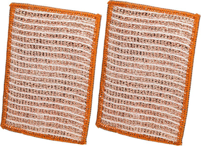 Redecker Copper Thread Pot Scrubber, Woven Copper Scouring Pads, 2 Pack Kitchen Scrubber for Pots Pans Sink Stove Stainless Steel, 3 in Diameter, Made in Netherlands