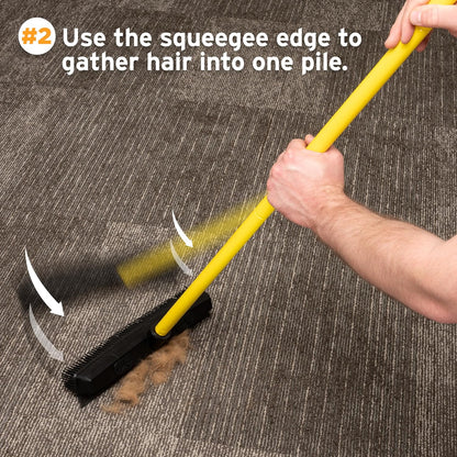 FURemover Pet Hair Removal Rubber Broom, 61" Telescopic Handle