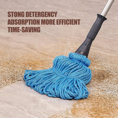 Eyliden Mop with 2 Reusable Microfiber Heads, Easy Wringing Twist Mop, 57.5 inch Long Handle, Wet Mops for Floor Cleaning, Commercial Household Clean Hardwood, Vinyl, Tile, and More (White)