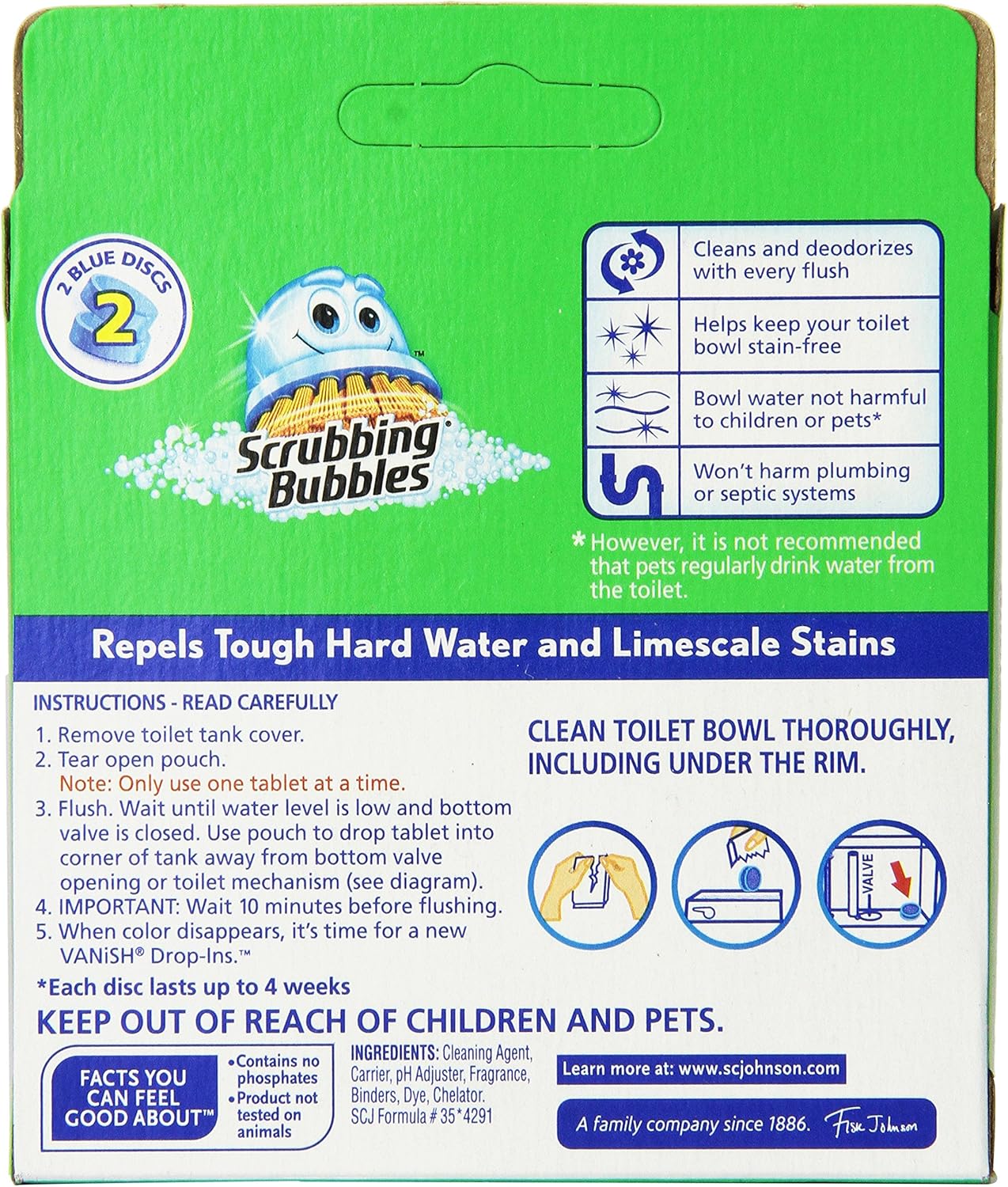 Vanish Drop-Ins Automatic Toilet Bowl Cleaner - Blue, 1.70 Ounce (Pack of 12)