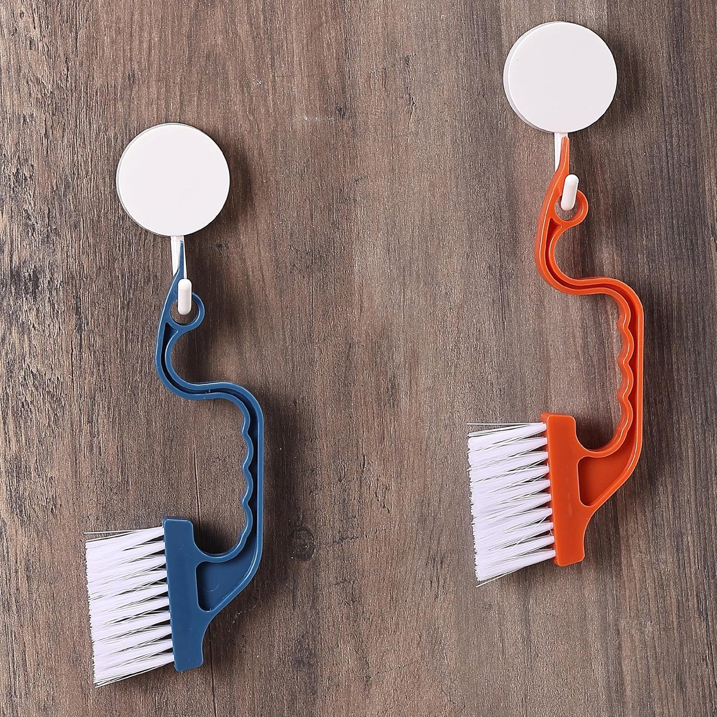Slick- Window Track Cleaning Brush, 2 Pack, Blue Ergonomic Handle, Built-in Scraper, Multipurpose, Window Track Cleaning Tools