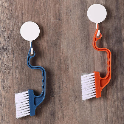 Slick- Window Track Cleaning Brush, 2 Pack, Blue Ergonomic Handle, Built-in Scraper, Multipurpose, Window Track Cleaning Tools