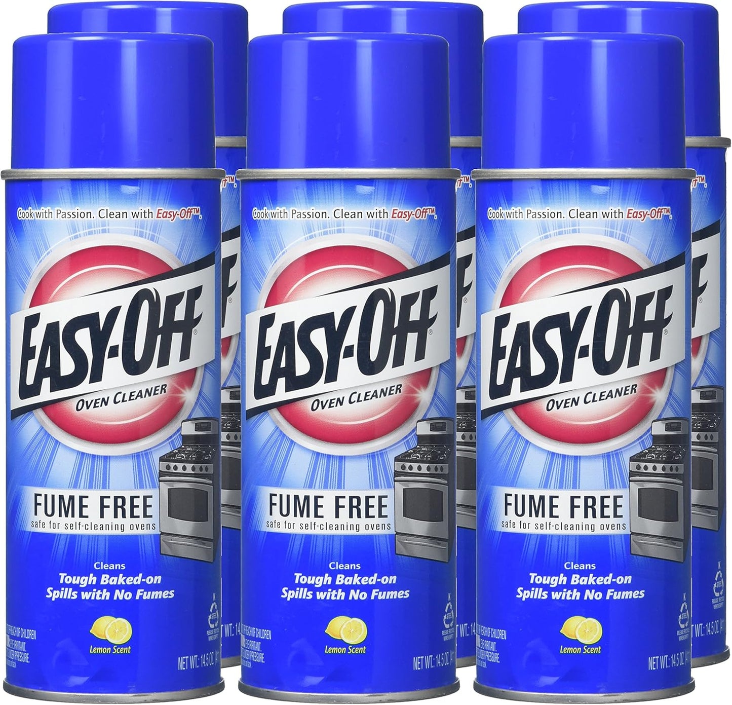 Easy-Off Fume Free Oven Cleaner Foam, Removes Grease & Burned-On Food, For Ovens, Air Fryers & More 14.5oz (6-count)