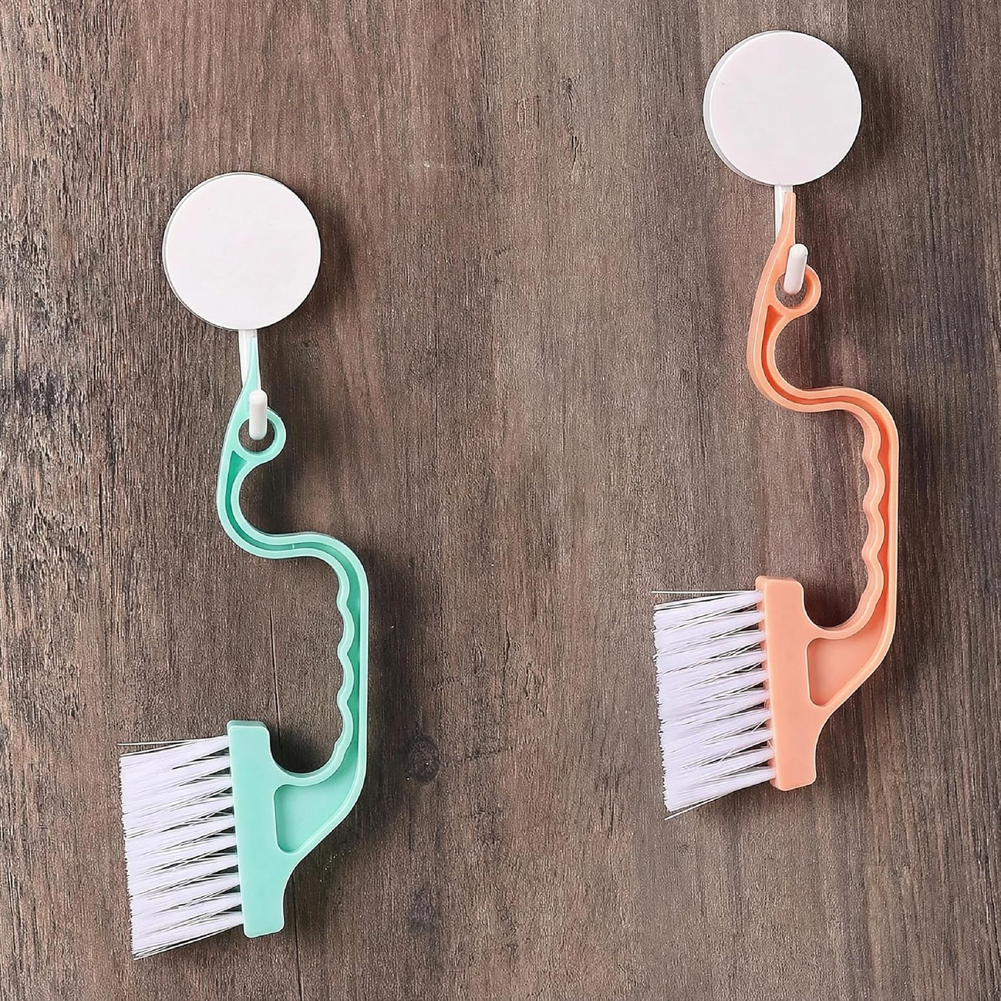 Slick- Window Track Cleaning Brush, 2 Pack, Blue Ergonomic Handle, Built-in Scraper, Multipurpose, Window Track Cleaning Tools