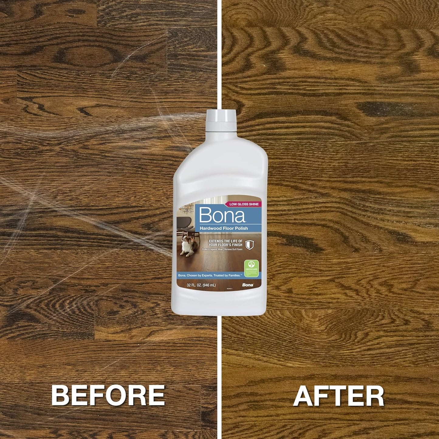 Bona Hardwood Floor Polish - 32 fl oz - High Gloss Shine - Polish for Wood Floors - Protects and Renews Dull Flooring - Covers 500 sq ft