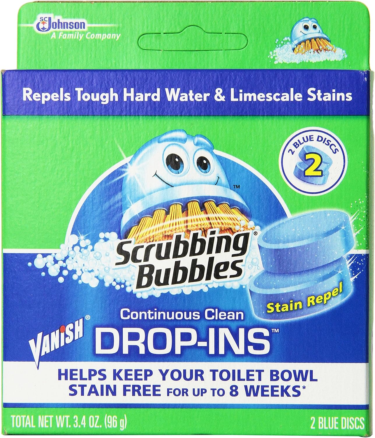 Vanish Drop-Ins Automatic Toilet Bowl Cleaner - Blue, 1.70 Ounce (Pack of 12)