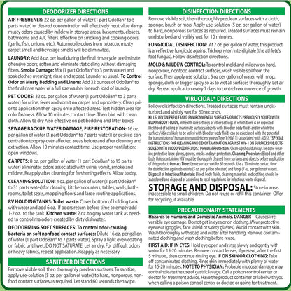 OdoBan Disinfectant Concentrate and Odor Eliminator, Made in the USA, Original Eucalyptus Scent, 1 Gallon