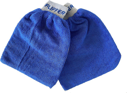 Flipper FLIP-MITT Microfiber Cleaning Mitt 2 Pack, Dual-Sided Terry Cloth & Microfiber Dusting Gloves for House Cleaning, Glass Polishing, Kitchens, Bathrooms, Cars & Aquariums