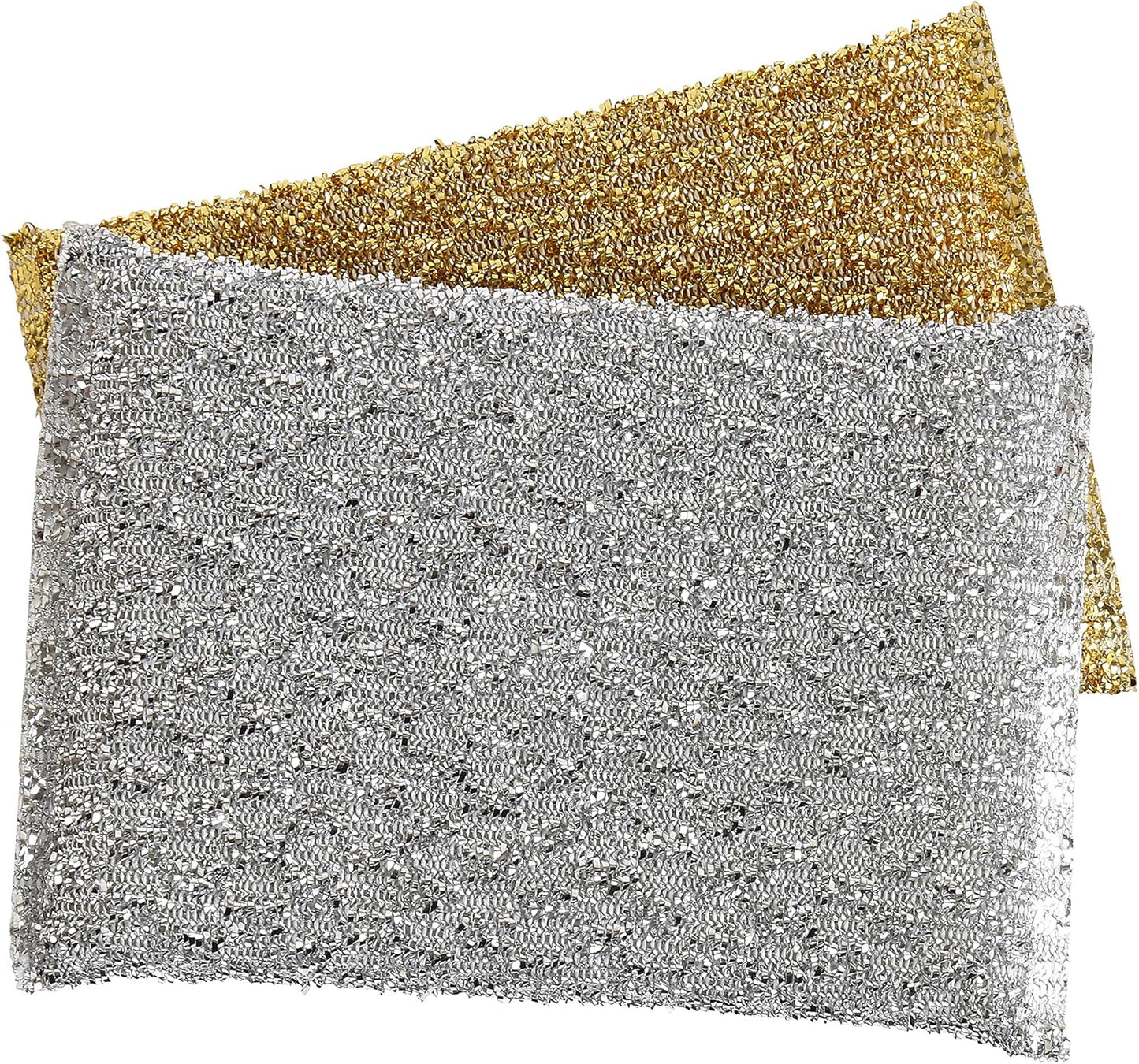 Kitchen Sponge Scrubber, Heavy Duty, Hand Friendly Scouring Sponge for Sink, Pot, Dish Washing Scrubber Non-Scratch, Kosher Sponge, by Superio (Silver-Gold)