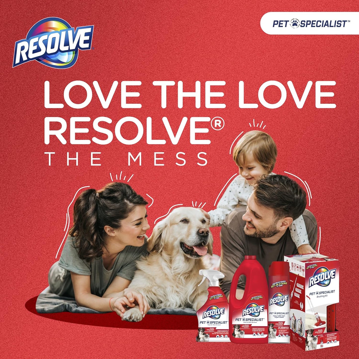 Resolve Pet Specialist Carpet Cleaner Spray – for Removal of Pet Stains & Odors Up to 7 Days Old, 22oz