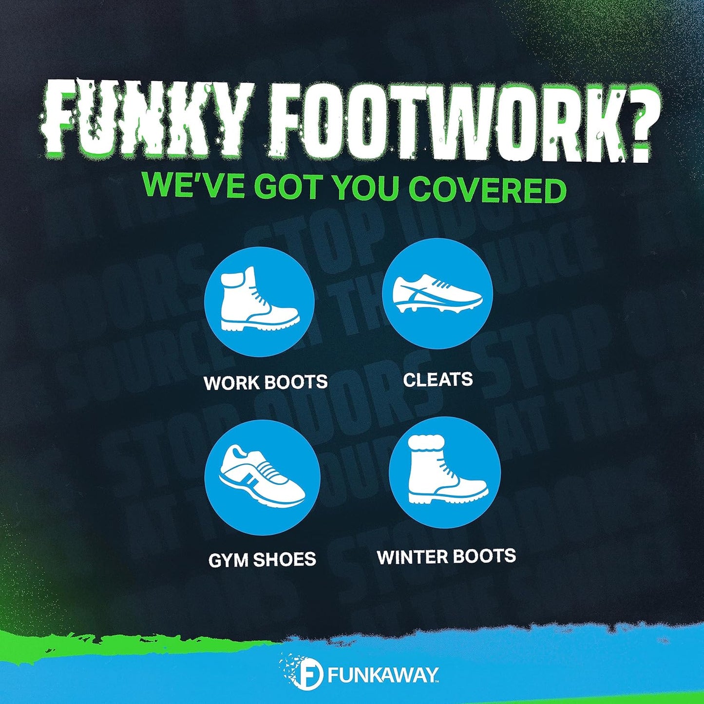 FunkAway Odor Eliminator Spray for Shoes, Clothes and Gear, 3.4 oz., Non-Aerosol; Mini Size for Travel, Ideal for Gym Bag, Purse, Locker or Suitcase