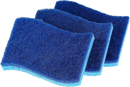 Non-Scratch Cellulose Sponge Kitchen Scrub Sponge with Scouring Pad Set, Good for Non-Stick Cookware Frying Pan, Pot, Counter Top, Sink Scrubbing, Kitchen Scrubbers, Pack of 2, (Red/Pink)