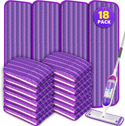 Reusable Mop Pads Compatible with Swiffer PowerMop, Microfiber Mop Pads Refills Mop Heads Replacement for Swiffer Mop Spray Mop Floor Mop, Washable Reusable Floor Mopping Refills, 6 Pack