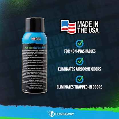 FunkAway Car Deodorizer Spray (8 oz - 3 Pack) Car Air Freshener and Odor Eliminator for SUVs, Trucks, RVs and Boats, Automotive Aerosol that Attacks Funk at the Source
