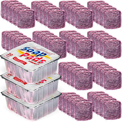 SteadMax 20 Pack Steel Wool Soap Pads, Pre-Soaped Metal Scouring Pads for Easy Cleaning of Dishes, Pans, Ovens and Pots