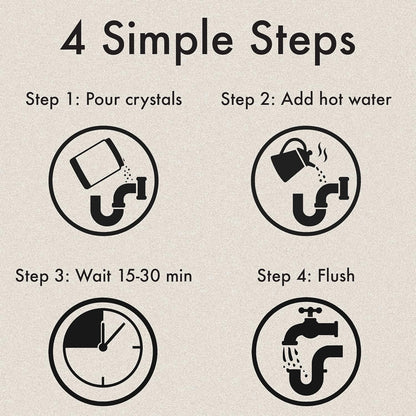 Clean Shot Crystal Lye Drain Opener - Professional Strength Cleaner for Tough Clogs - Heavy Duty Sodium Hydroxide Bathroom and Kitchen Sink, Shower, Pipes Unclogger, 1 lb