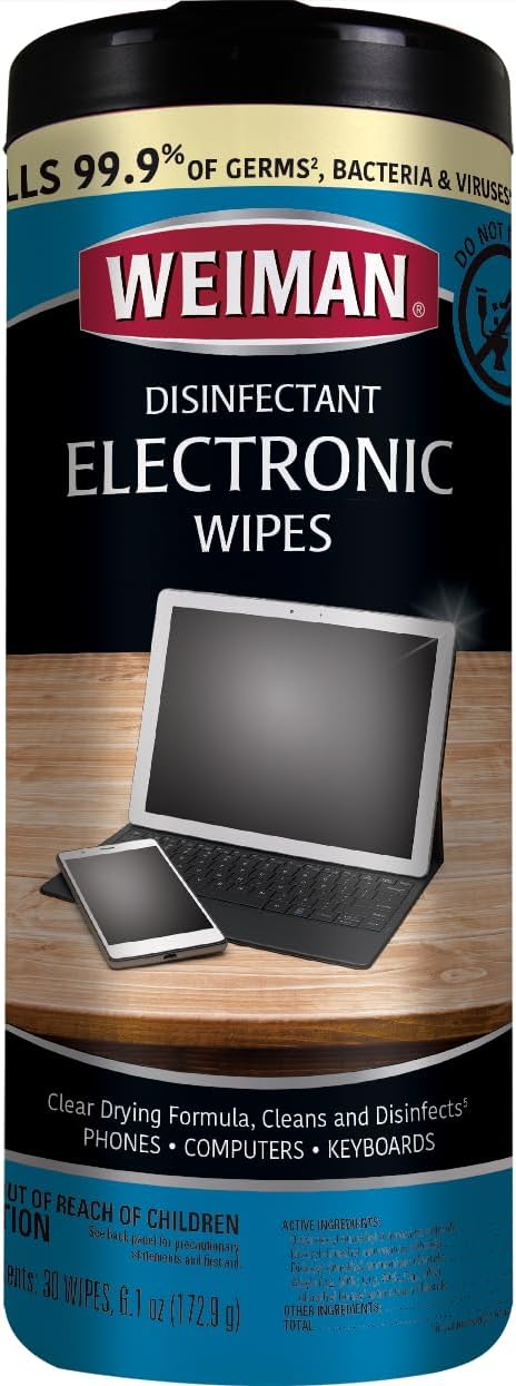 Disinfecting Electronic Cleaning Wipes For Keyboards, Tablets, E-readers, Smart Phones, Netbooks, and Touchscreens (30 Wipes)