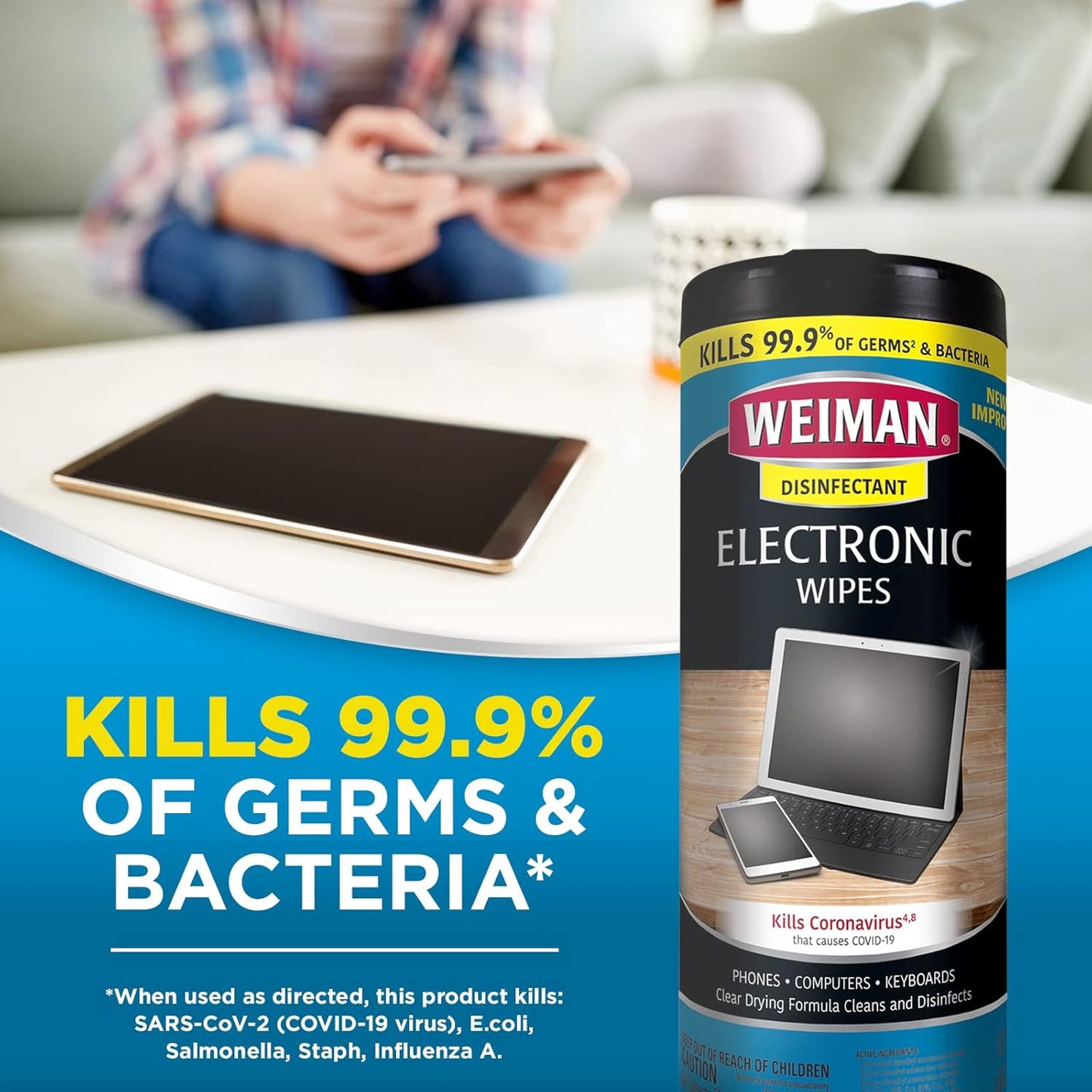 Disinfecting Electronic Cleaning Wipes For Keyboards, Tablets, E-readers, Smart Phones, Netbooks, and Touchscreens (30 Wipes)