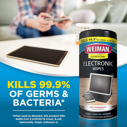 Disinfecting Electronic Cleaning Wipes For Keyboards, Tablets, E-readers, Smart Phones, Netbooks, and Touchscreens (30 Wipes)