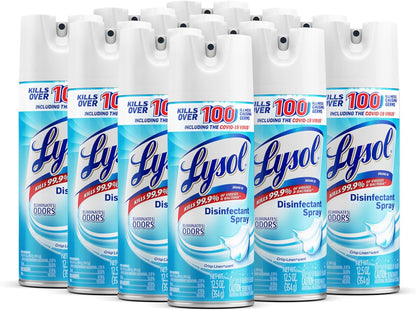 Disinfectant Spray, Household Cleaning Supplies, Disinfecting Multi-Purpose Room Spray, Antibacterial Sanitizer, Deodorizer, Kills Hantavirus, Lemon Breeze, 12.5 Fl Oz